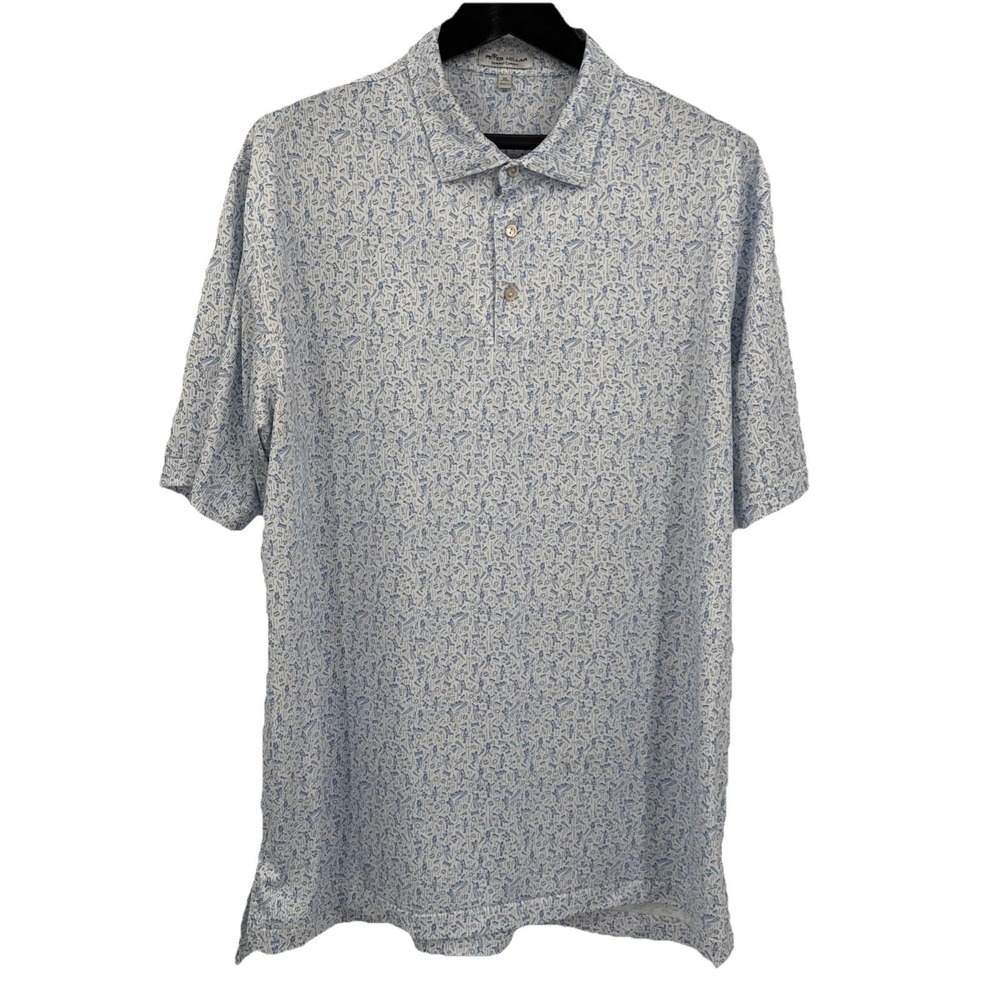 PETER MILLAR Summer Comfort Golf Polo Murray Cubs Year Blue Baseball Size XL - Picture 2 of 16